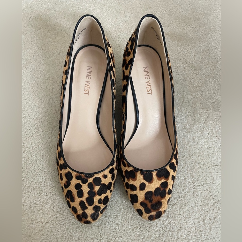 Leopard Print Calf Hair wedges